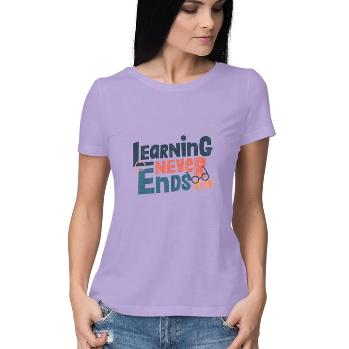 Typographic Print Round Neck T-shirt for Women - GottaGo.in