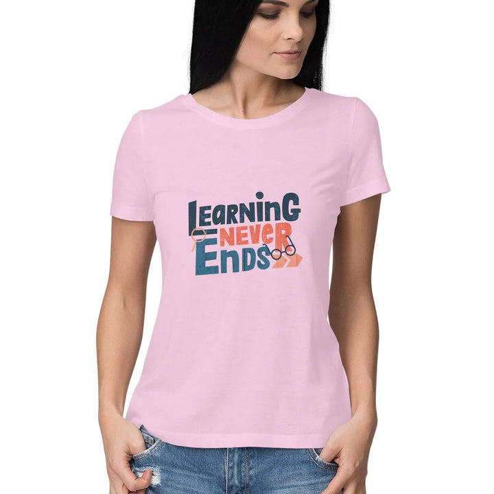 Typographic Print Round Neck T-shirt for Women - GottaGo.in