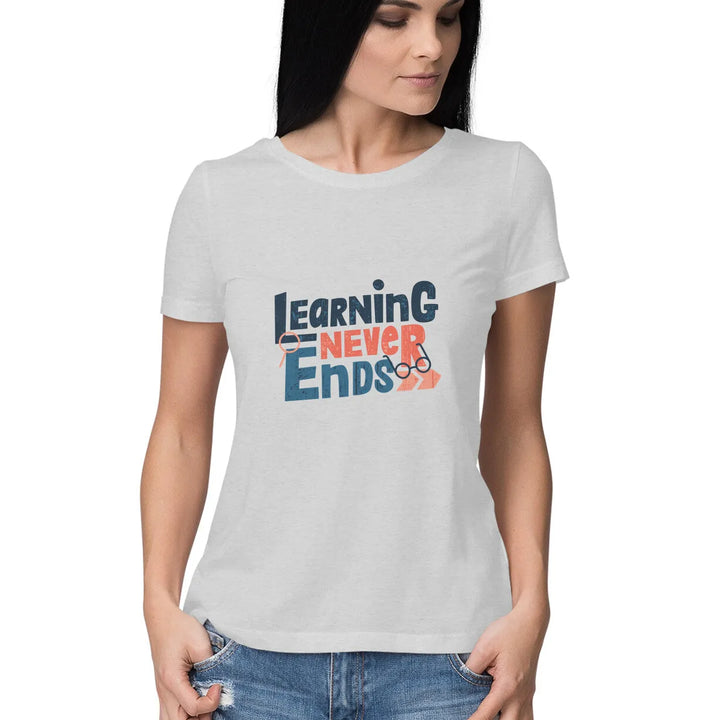 Typographic Print Round Neck T-shirt for Women - GottaGo.in