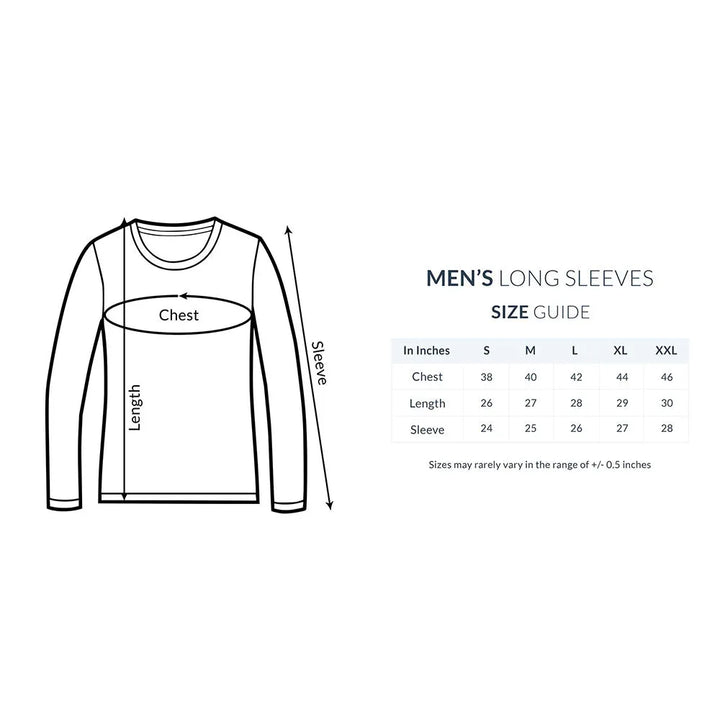 Typography Print Full Sleeves T-shirt for Men - GottaGo.in