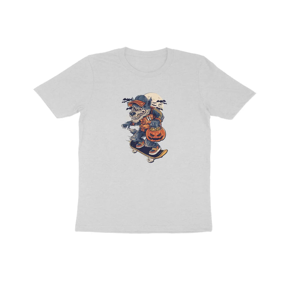 Wolf Graphic Print Cotton Half Sleeves T-shirt for Kids - GottaGo.in