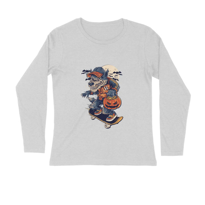 Wolf Graphic Print Full Sleeves T-shirt for Men - GottaGo.in