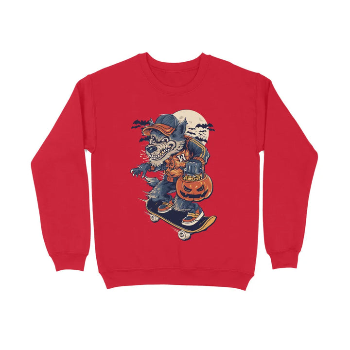 Wolf Typography Print Unisex Cotton Sweatshirt - GottaGo.in