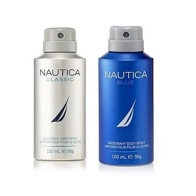 Nautica Classic and Blue Deodorant Body Sprays for Men (Set of 2 x 150 ml) - GottaGo.in