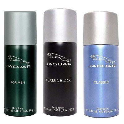 Jaguar Classic Black, Blue & Green Deodorants for Men (Set of 3 x 150 ml) - GottaGo.in