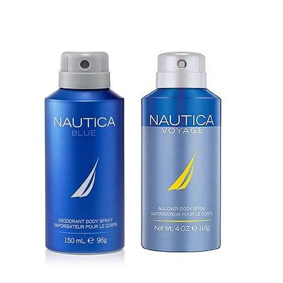 Nautica Blue and Voyage Deodorant Body Sprays for Men (Set of 2 x 150 ml) - GottaGo.in