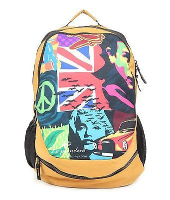 Rainco Multi-Print Golden Backpack / School Bag by President Bags - GottaGo.in