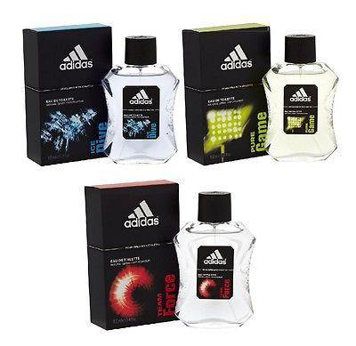 Adidas Combo - Ice Dive, Pure Game and Team Force EDT Perfume for Men (100 ml x 3) - GottaGo.in