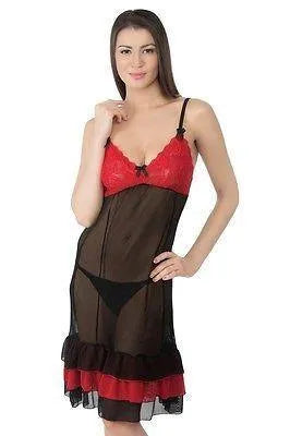 Bold Desire Babydoll Set Red-Black #526A - GottaGo.in