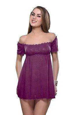 Bold Desire Babydoll Set Wine #516 - GottaGo.in