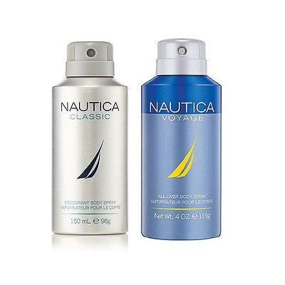 Nautica Classic and Voyage Deodorant Body Sprays for Men (Set of 2 x 150 ml) - GottaGo.in