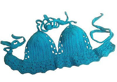 Knot in Love Turquoise Lace Crochet Bikini Bra Top - GottaGo.in
