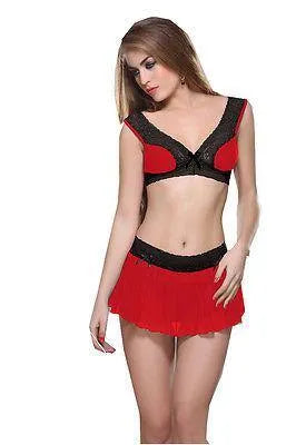 Bold Desire Babydoll Set Red-Black #904 - GottaGo.in