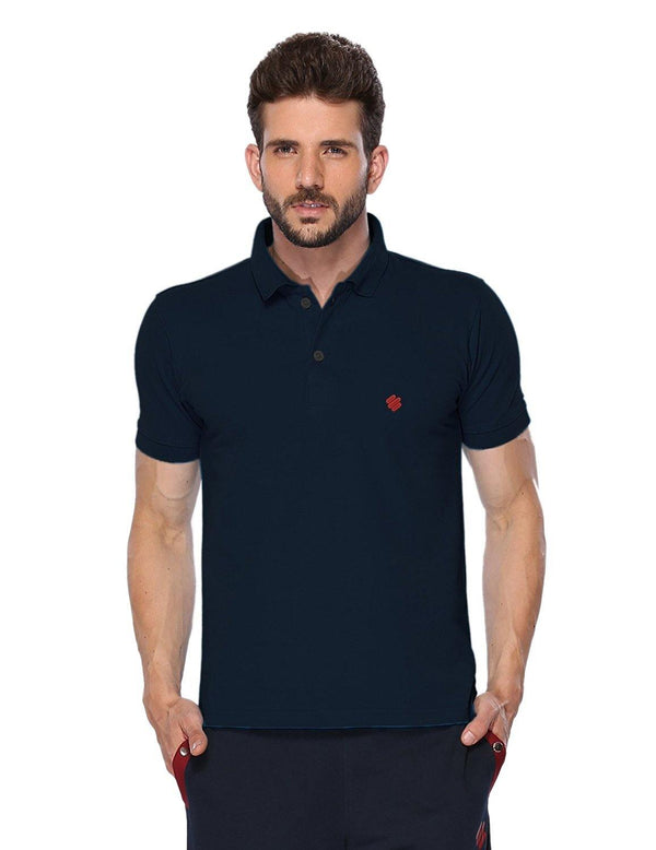 ONN Men's Cotton Polo T-Shirt in Solid Navy Blue colour - GottaGo.in