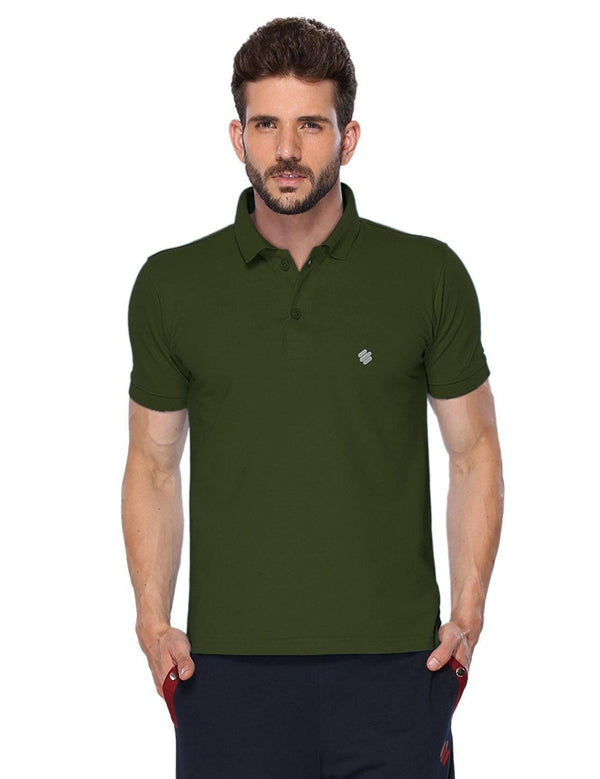 ONN Men's Cotton Polo T-Shirt in Solid Olive colour - GottaGo.in