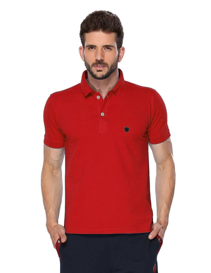 ONN Men's Cotton Polo T-Shirt in Solid Red colour - GottaGo.in