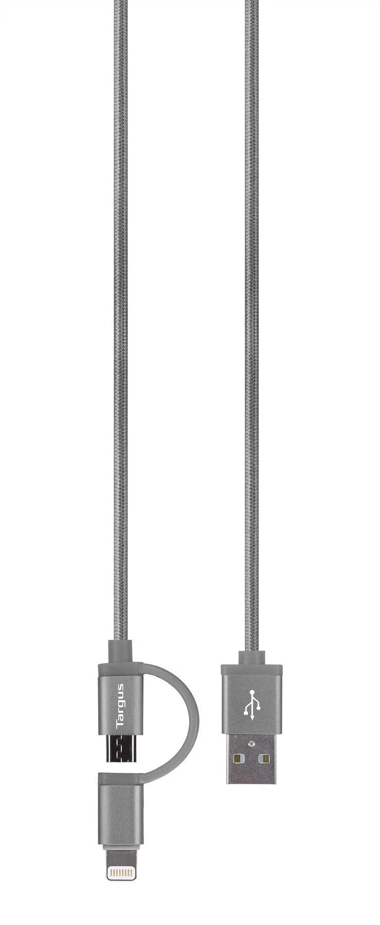 Targus ACC995AP-50 ALU Series 2-in-1 (Lightning & Micro USB) Cable (1.2M) - Grey - GottaGo.in