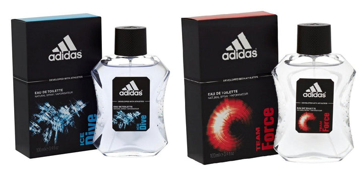 Adidas Combo - Ice Dive and Team Force EDT Perfume for Men (100 ml x 2) - GottaGo.in