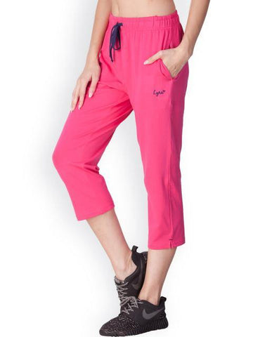 CUPID Regular Fit Plain Cotton Half Pant Stylish 34th Sports n Casual  Night Short Pant Gym Yoga Wear for Ladies Knee Length Indoor n Outdoor  Capris for Girls Women Pink Capri 