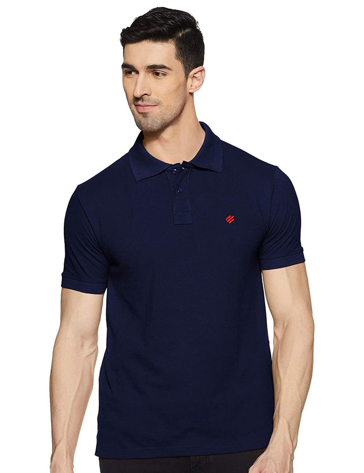 ONN Men's Cotton Polo T-Shirt in Solid Airforce Blue colour - GottaGo.in