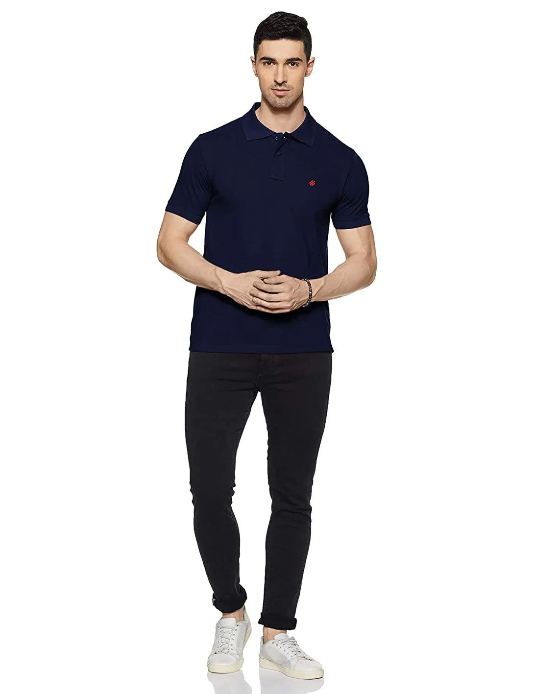 ONN Men's Cotton Polo T-Shirt in Solid Airforce Blue colour - GottaGo.in