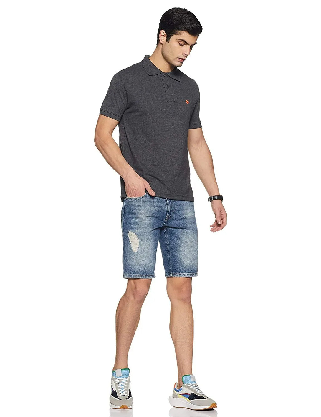 ONN Men's Cotton Polo T-Shirt (Pack of 2) in Solid Black Melange-Wine colours - GottaGo.in