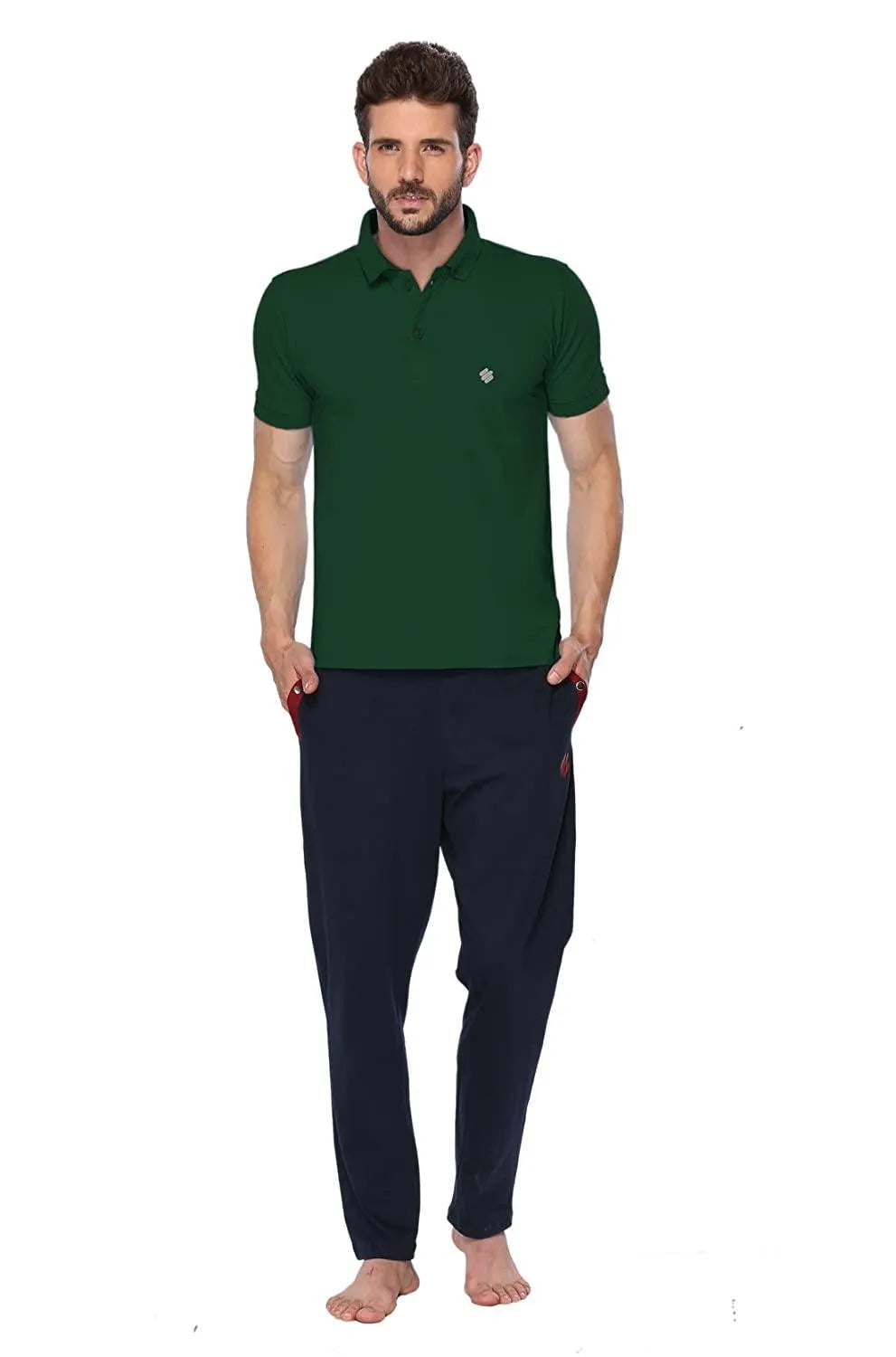 ONN Men's Cotton Polo T-Shirt (Pack of 2) in Solid Bottle Green-Camel colours - GottaGo.in