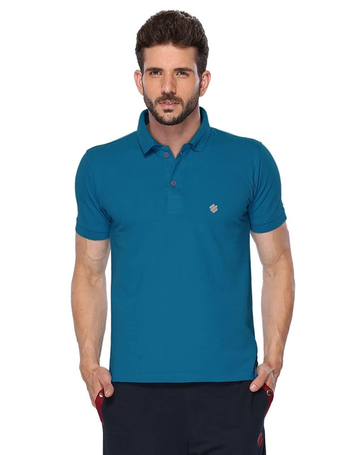 ONN Men's Cotton Polo T-Shirt in Solid Bright Blue colour - GottaGo.in