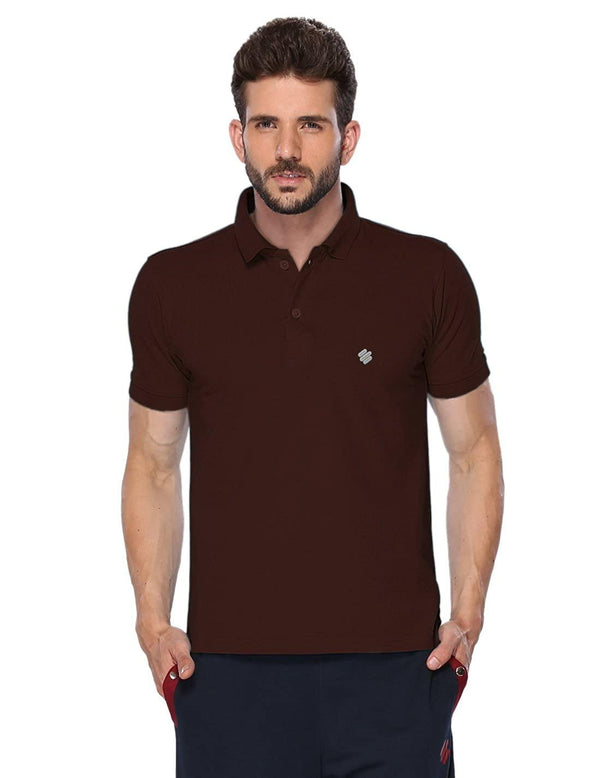 ONN Men's Cotton Polo T-Shirt in Solid Coffee colour - GottaGo.in