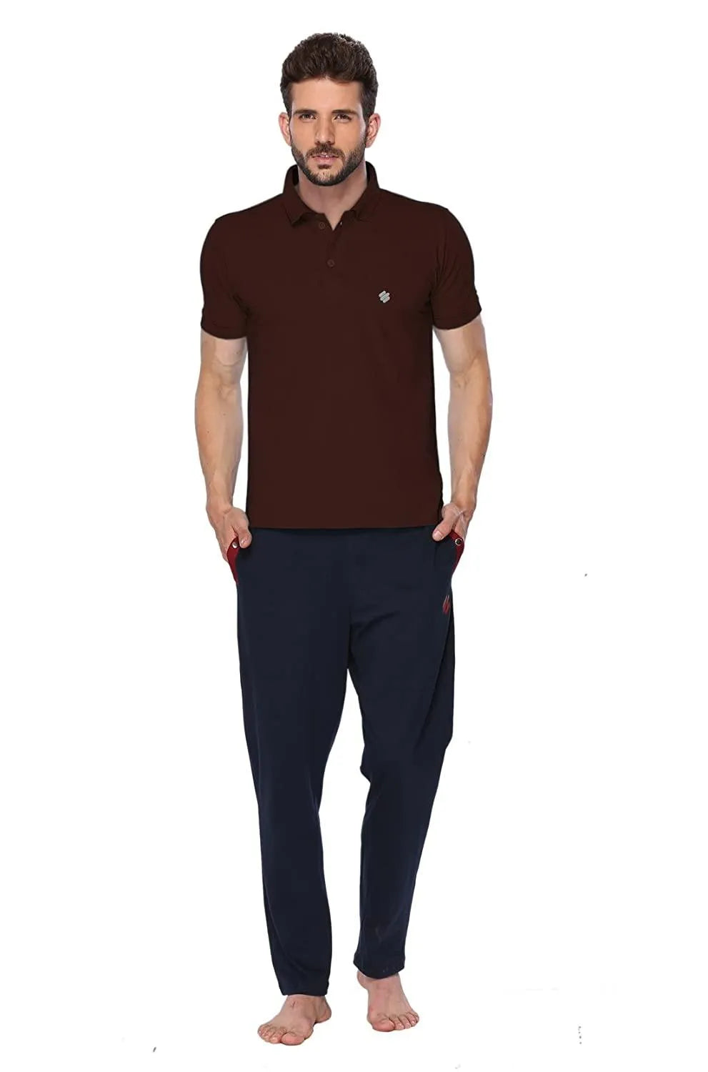 ONN Men's Cotton Polo T-Shirt (Pack of 2) in Solid Coffee-Red colours - GottaGo.in