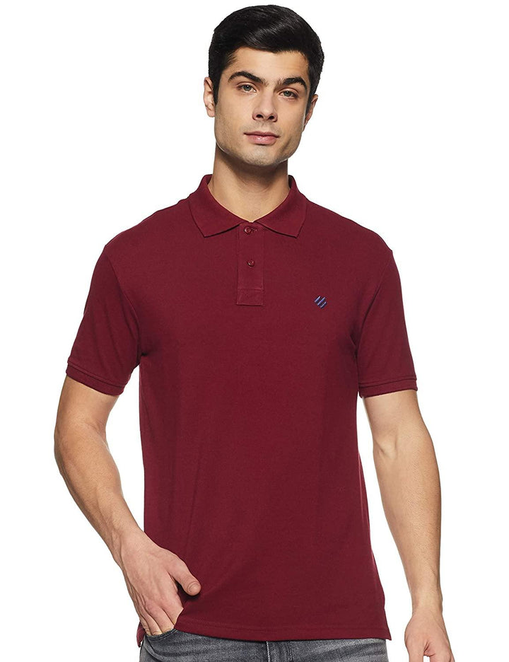 ONN Men's Cotton Polo T-Shirt in Solid Maroon Colour - GottaGo.in