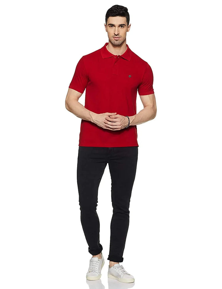 ONN Men's Cotton Polo T-Shirt (Pack of 2) in Solid Black Melange-Red colours - GottaGo.in