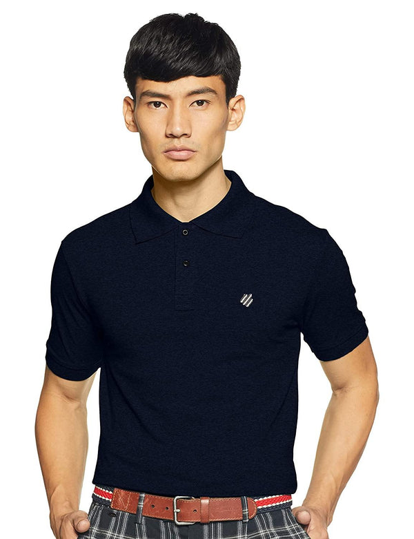 ONN Men's Cotton Polo T-Shirt in Solid Navy Melange colour - GottaGo.in