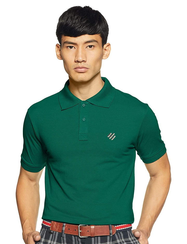 ONN Men's Cotton Polo T-Shirt in Solid Peacock Green colour - GottaGo.in