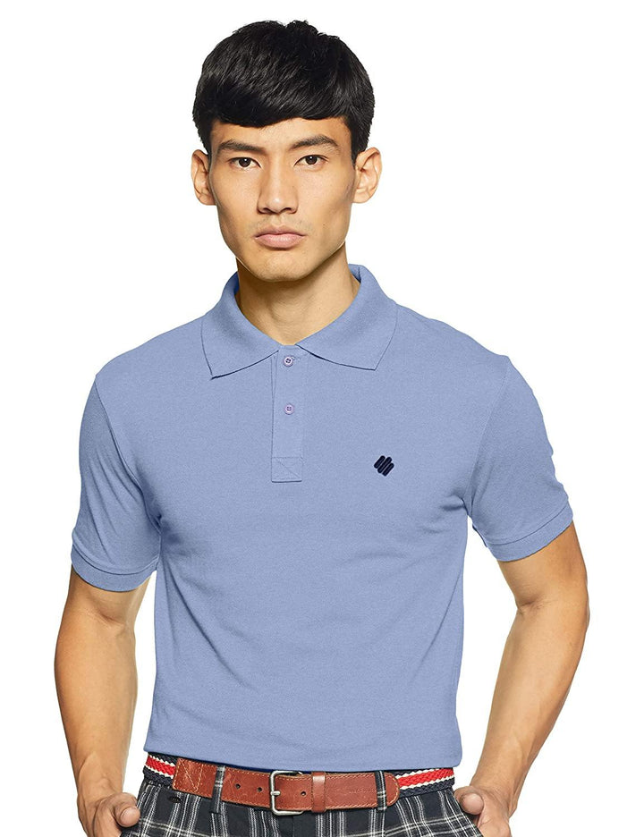 ONN Men's Cotton Polo T-Shirt in Solid Powder Blue colour - GottaGo.in