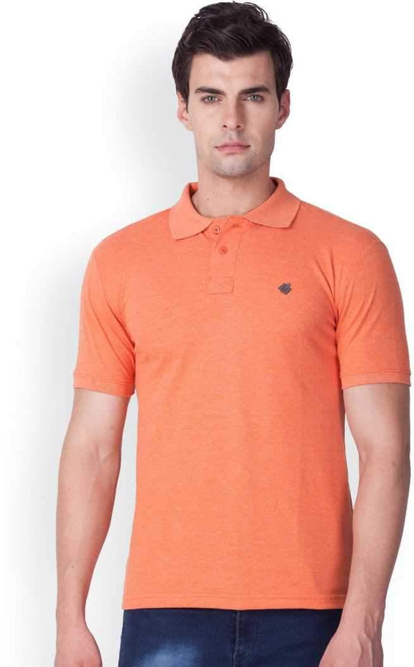 ONN Men's Cotton Polo T-Shirt in Solid Tangerine colour - GottaGo.in