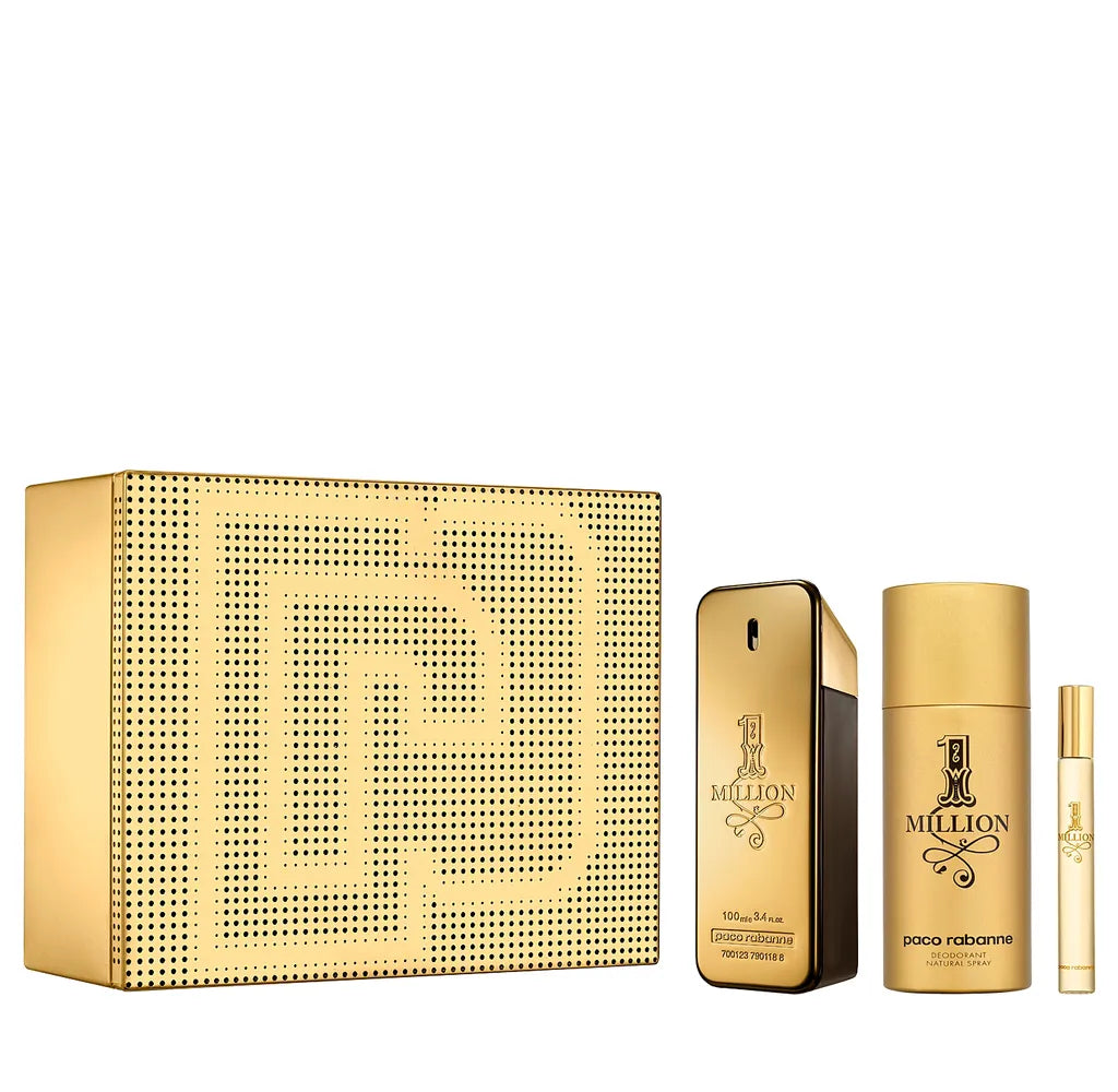 Paco Rabanne 1 Million 3 Pc. Gift Set for Men w/ EDT 100ml + Deo 150ml ...