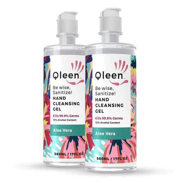Qleen Hand Sanitizing Gel 500ml (Set of 2) - GottaGo.in