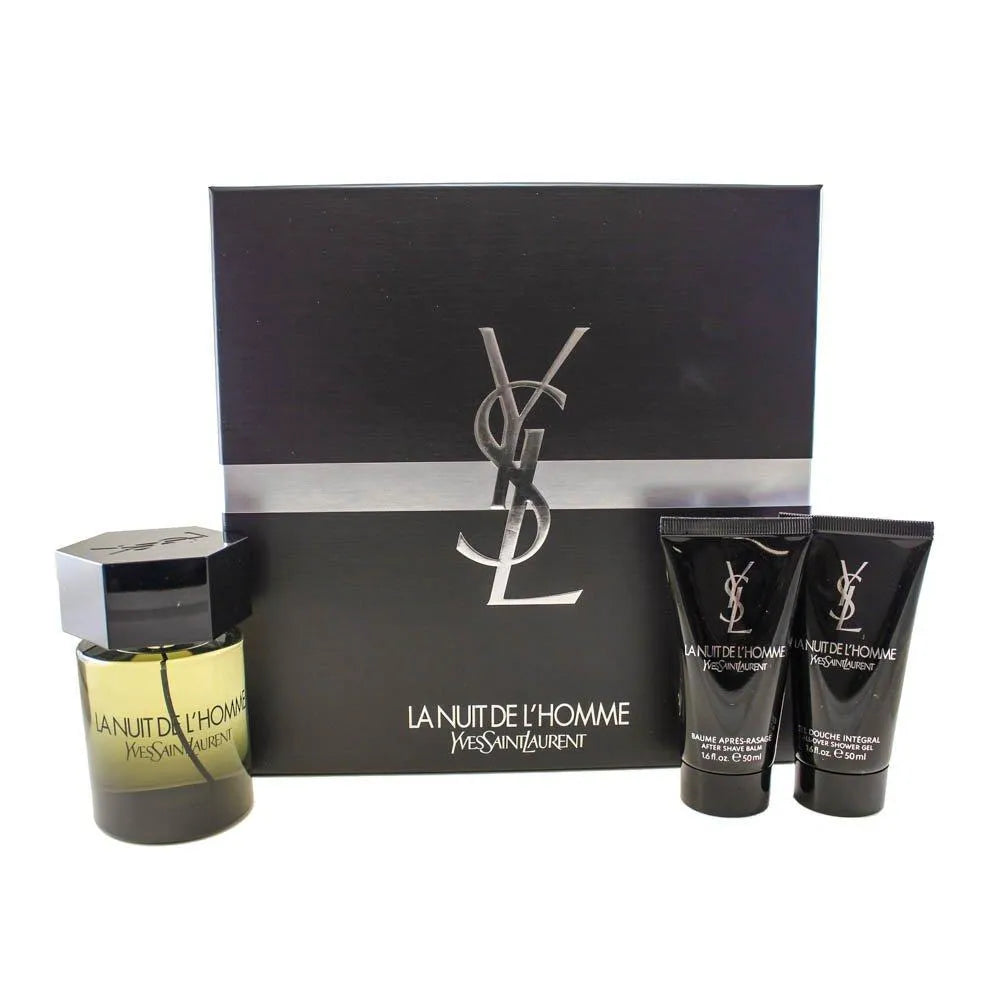 Yves Saint Laurent La Nuit De L'homme 3 Pcs. Gift Set for Men (100ml Eau De Toilette + 50ml After Shave Balm + 50ml Shower Gel) - GottaGo.in