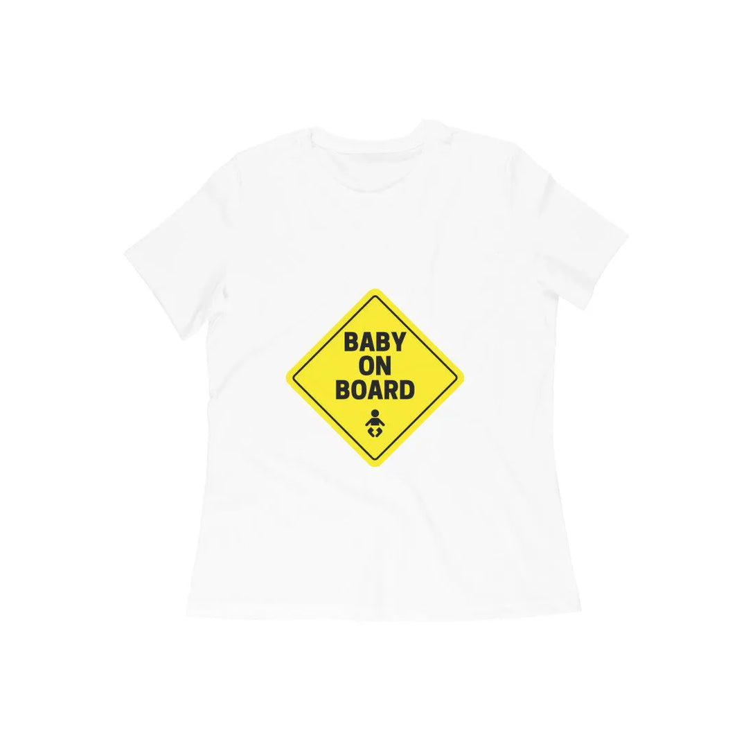 Baby on Board Round Neck T-shirt for - Mom to Be - Women - GottaGo.in
