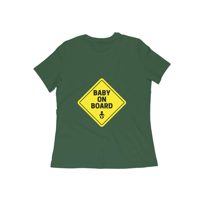 Baby on Board Round Neck T-shirt for - Mom to Be - Women - GottaGo.in