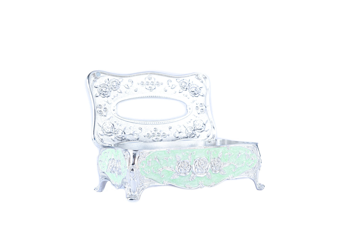 Decorative Vinatge Tissue Box - Green Daylily - GottaGo.in