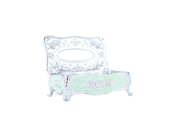 Decorative Vinatge Tissue Box - Green Daylily - GottaGo.in