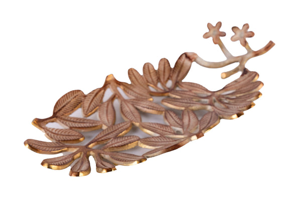 Floral Metal Multipurpose Décor Platter - GottaGo.in