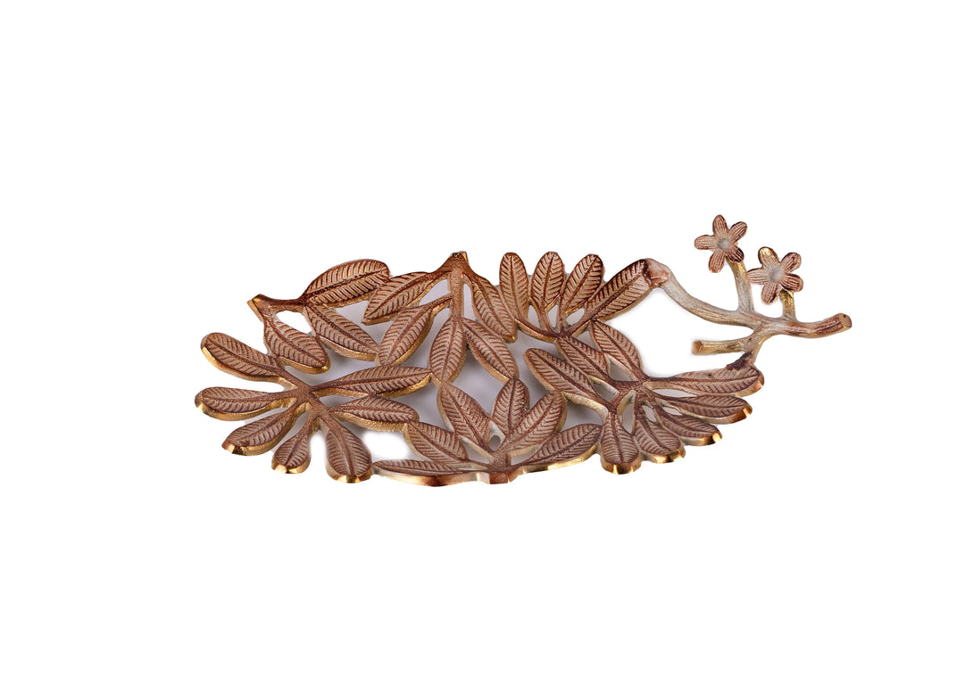 Floral Metal Multipurpose Décor Platter - GottaGo.in