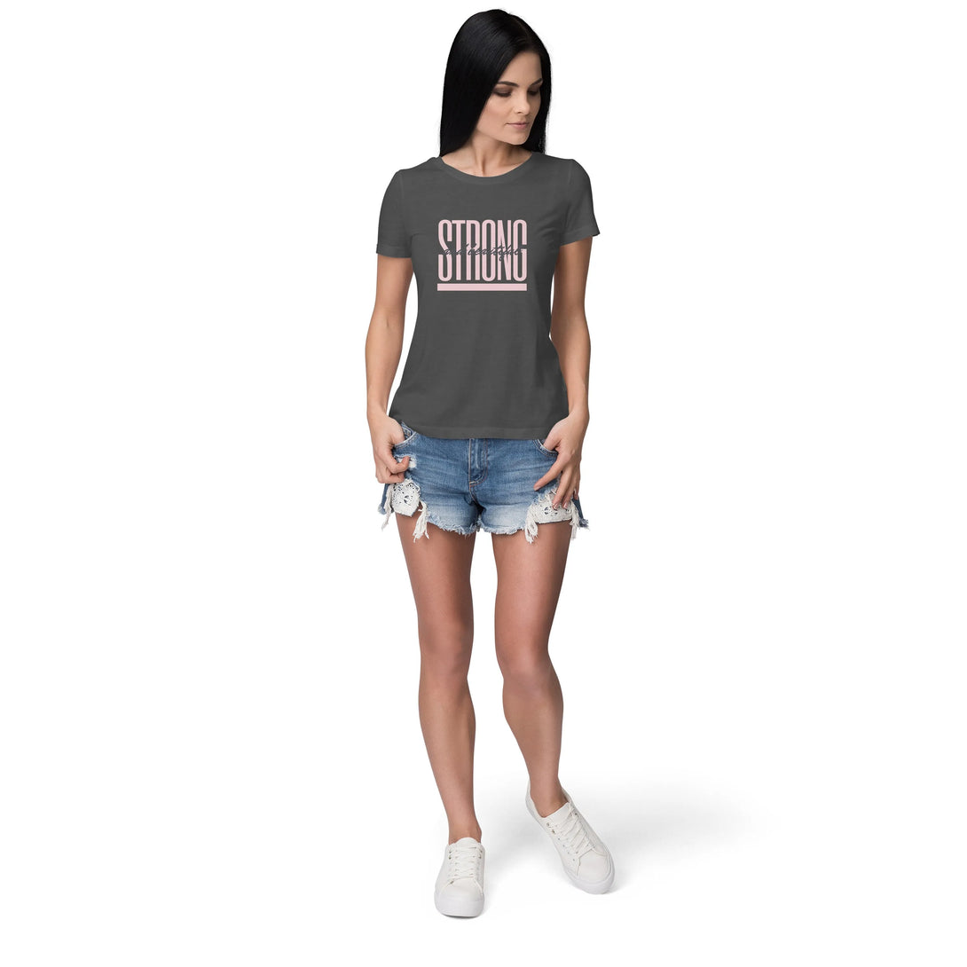 Strong and Beautiful Round Neck Half Sleeves T-shirt for Women - GottaGo.in