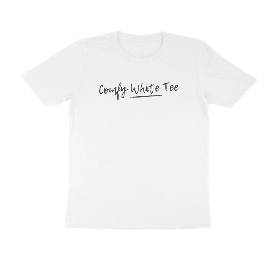 Comfy White Tee Crew Neck T-shirt for Men - GottaGo.in