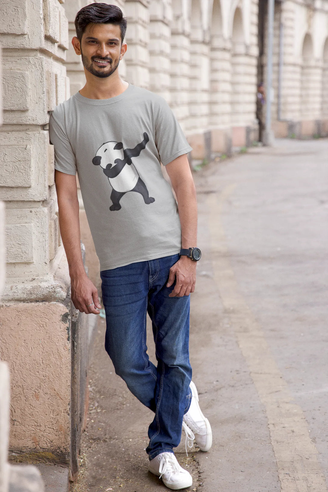 Pandab round neck half sleeves t-shirt for men - GottaGo.in