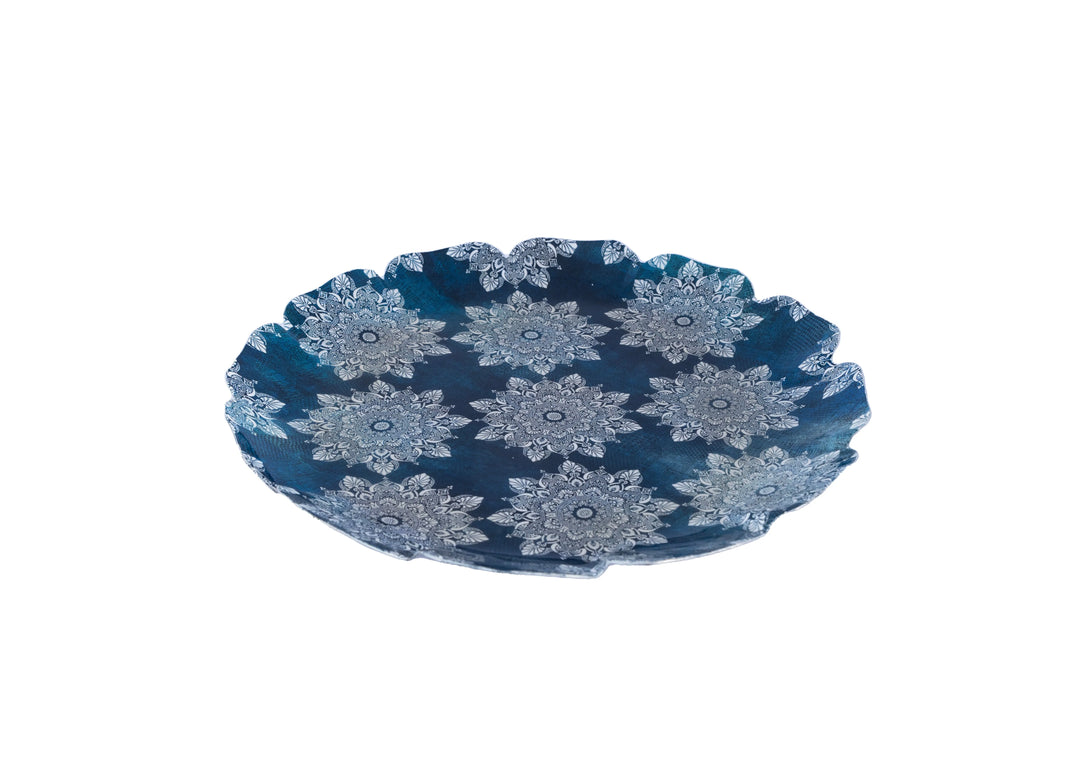 Printed Metal Platter Dish With Bowls - GottaGo.in