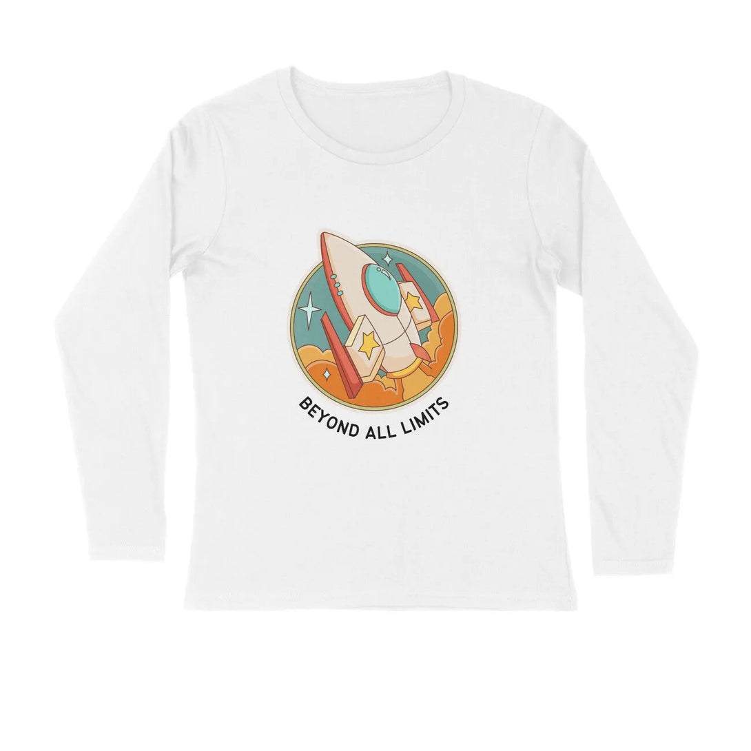 Retro Rocket Round Neck Full Sleeves T-shirt - GottaGo.in